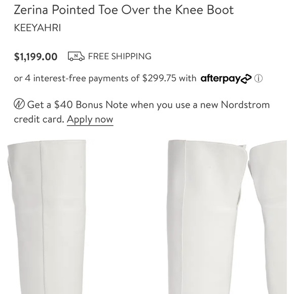 Keeyahri White Pointed Heeled Boots - Picture 14 of 14